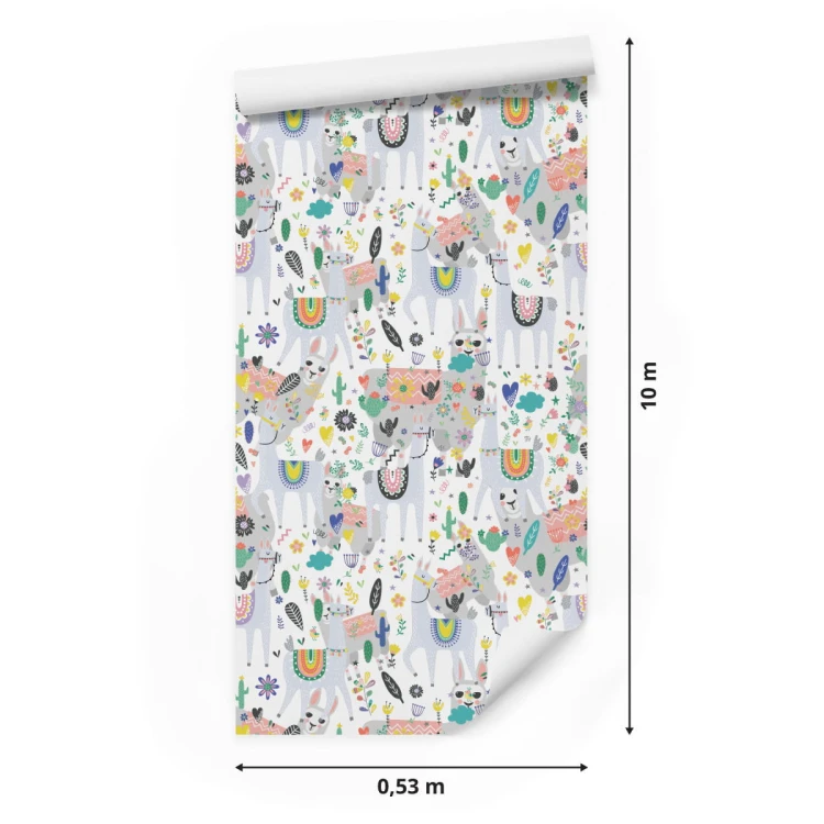 Tapeta Lamy, Zwierzęta, Kwiaty, Do Pokoju Dziecka