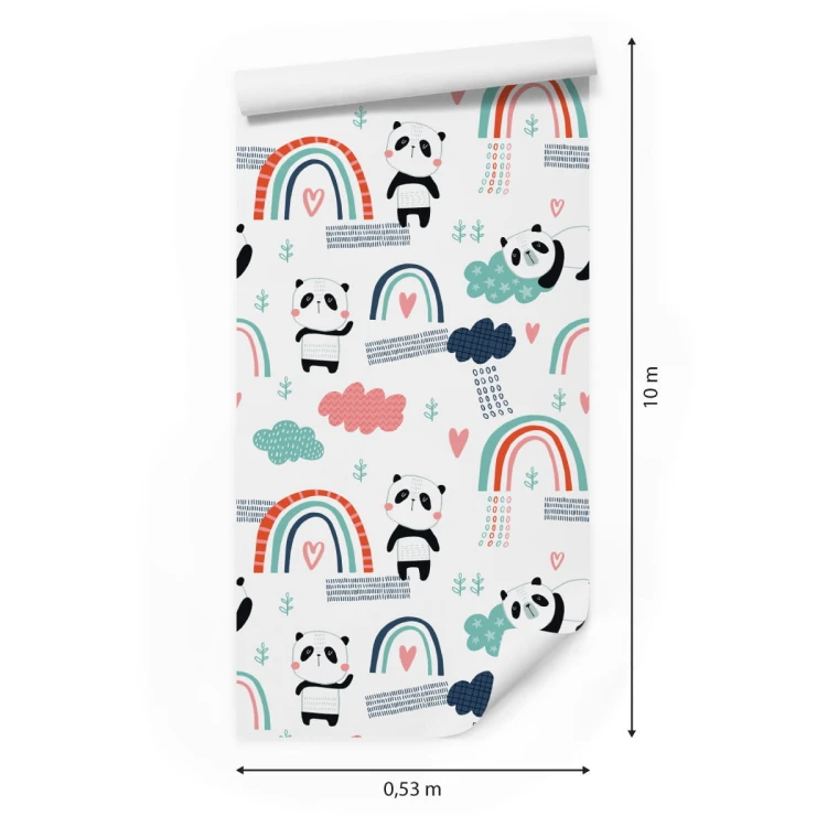 Tapeta Pandy Z Tęczą W Tle