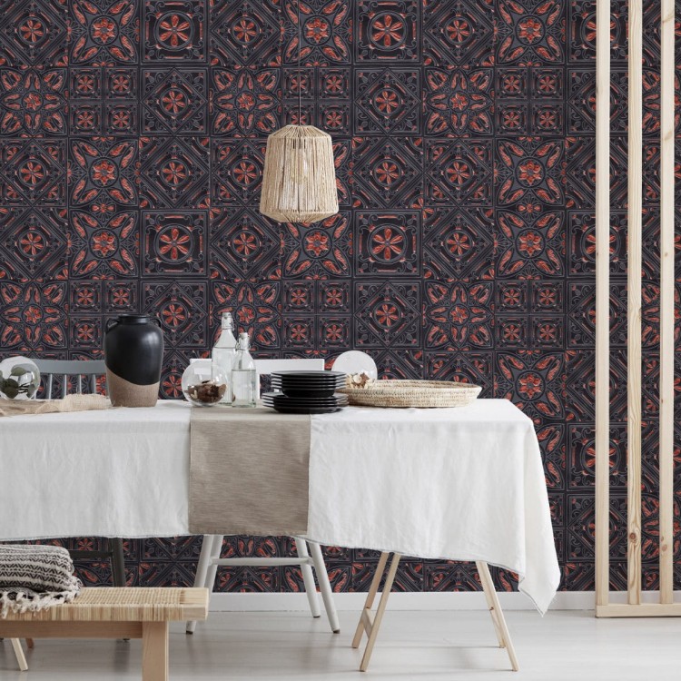 Tapeta Do Jadalni, Imitacja Płytek Mozaika