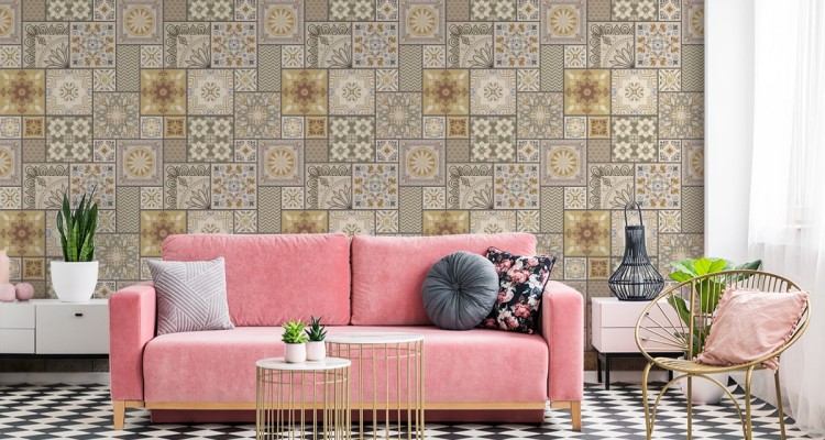 Tapeta Abstrakcyjna Mozaika W Formie Patchworku