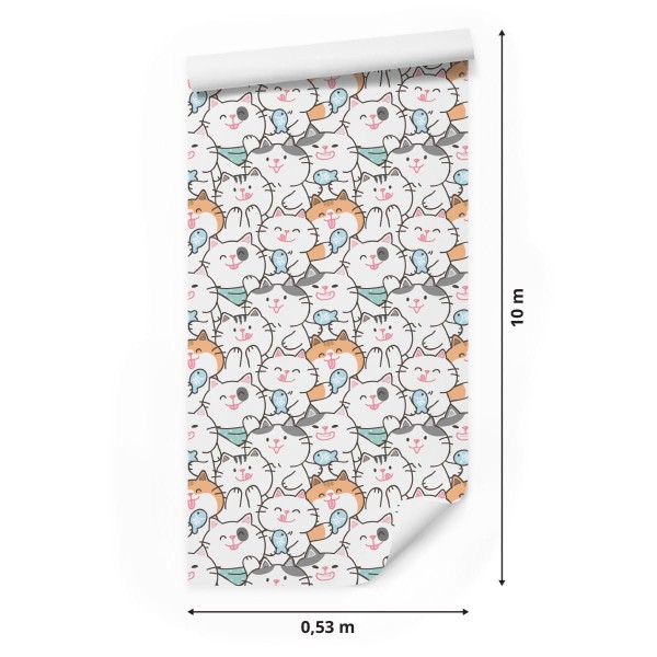 Tapeta Dla Dzieci – Wesołe Kotki I Rybki