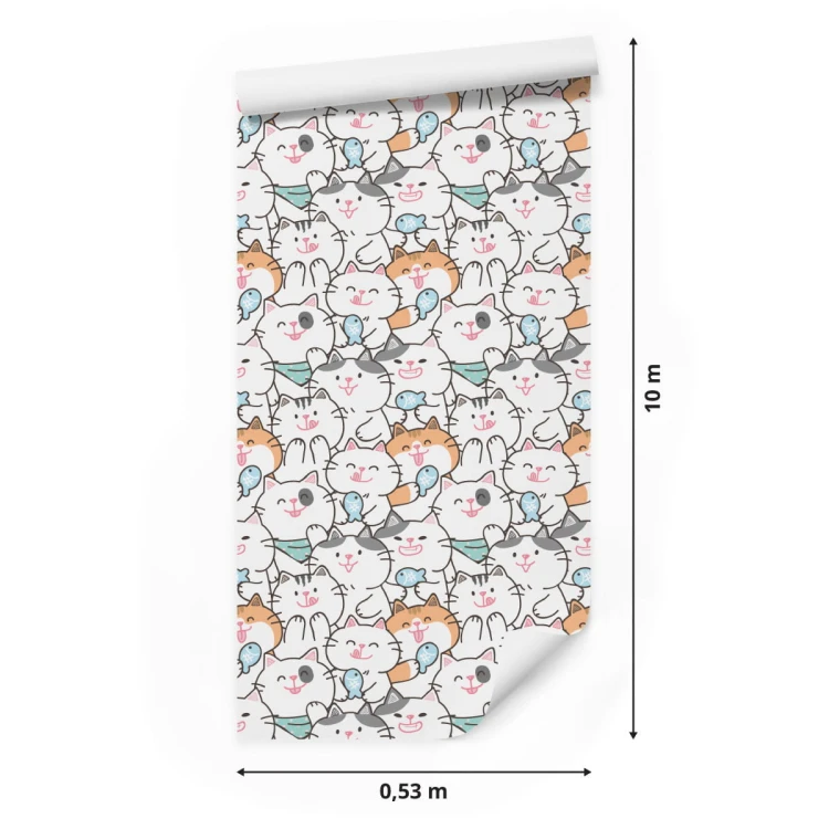 Tapeta Dla Dzieci – Wesołe Kotki I Rybki