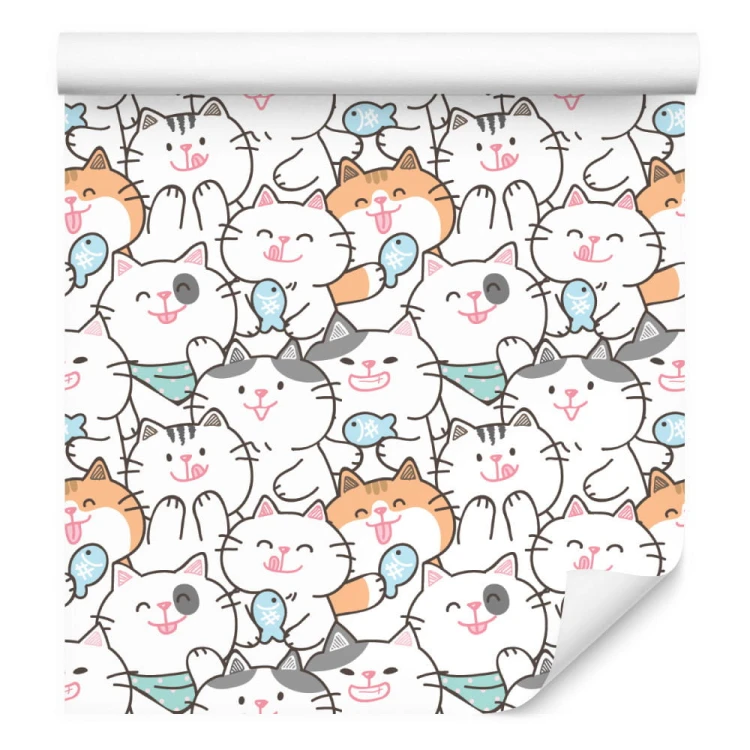 Tapeta Dla Dzieci – Wesołe Kotki I Rybki