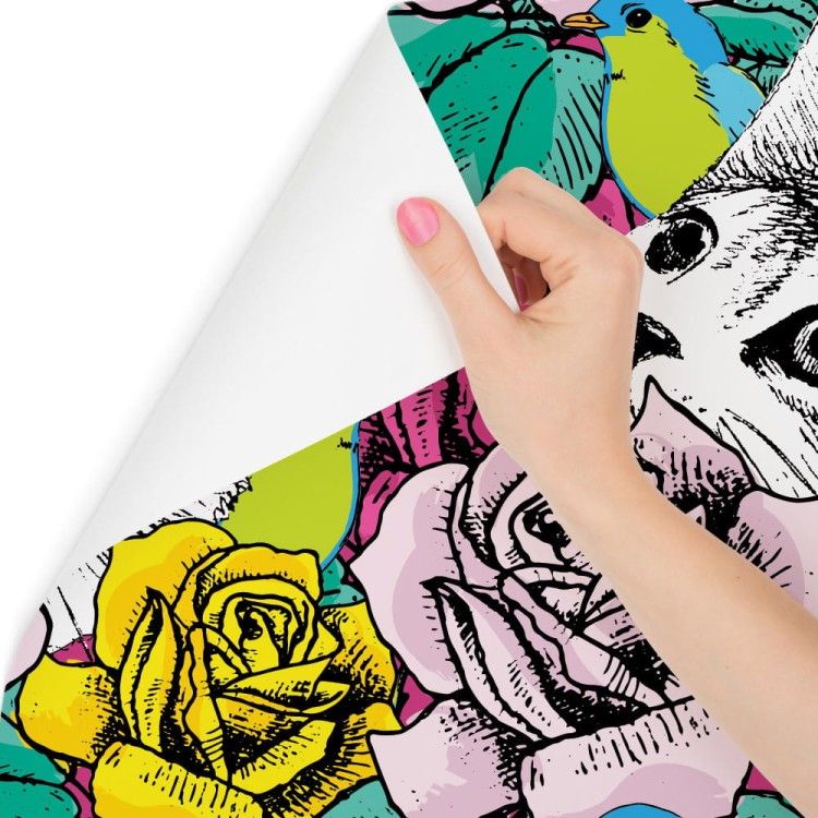 Tapeta – Koty, Ptaki I Róże