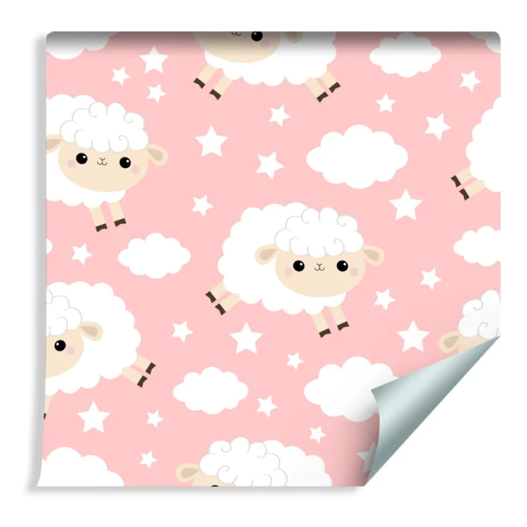 Tapeta Dla Dzieci - Śliczne Owieczki I Chmurki