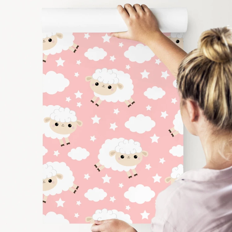 Tapeta Dla Dzieci - Śliczne Owieczki I Chmurki