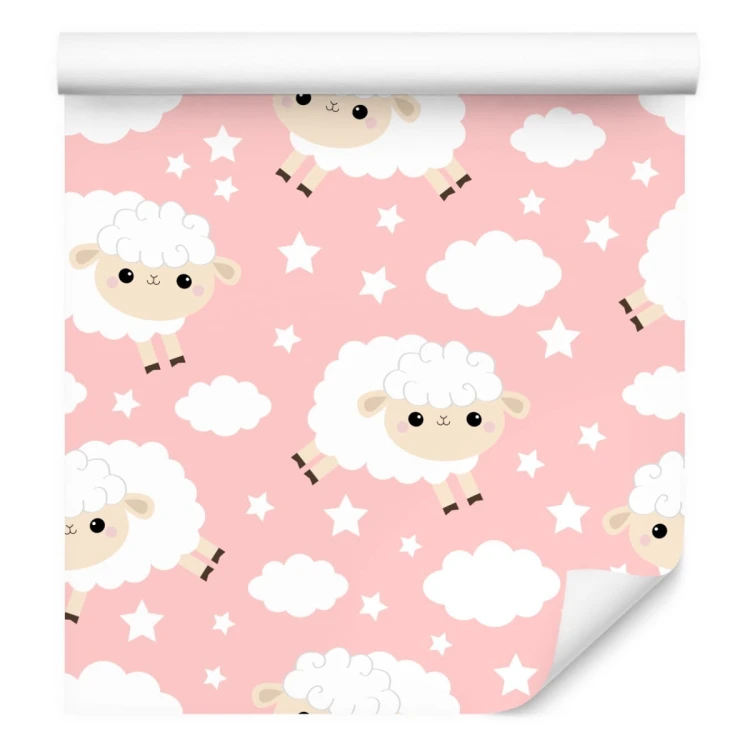 Tapeta Dla Dzieci - Śliczne Owieczki I Chmurki