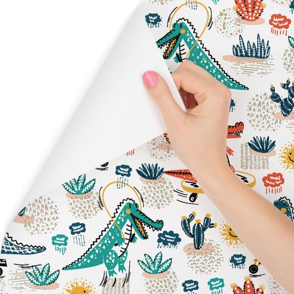 Tapeta Dla Dzieci, Krokodyle, Kwiaty, Deskorolki