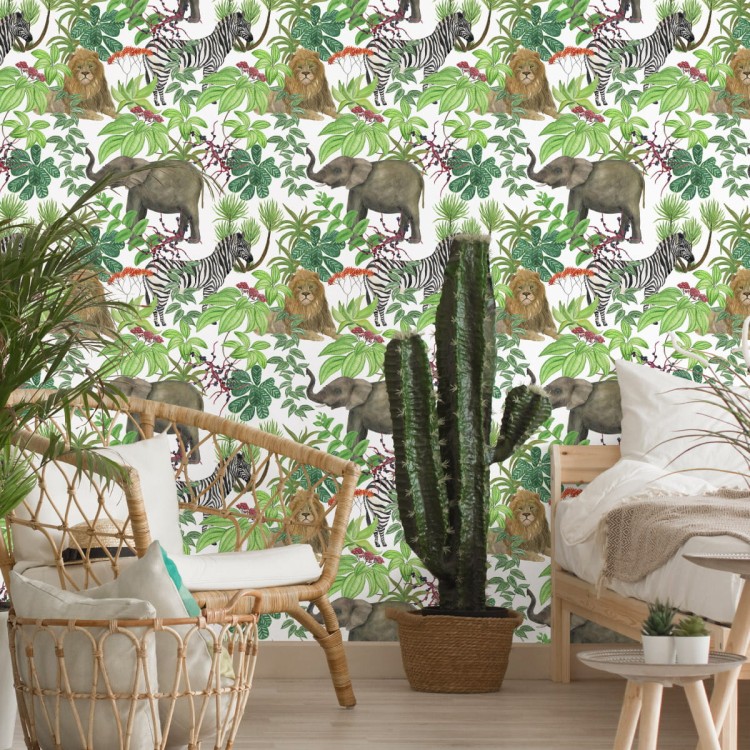 Tapeta – Dzikie Zwierzęta I Liście