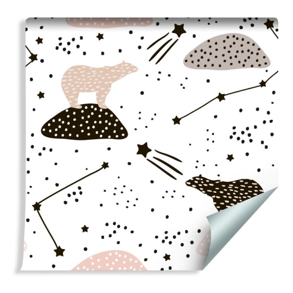 Tapeta Dla Dzieci - Niedźwiedzie I Gwiazdy