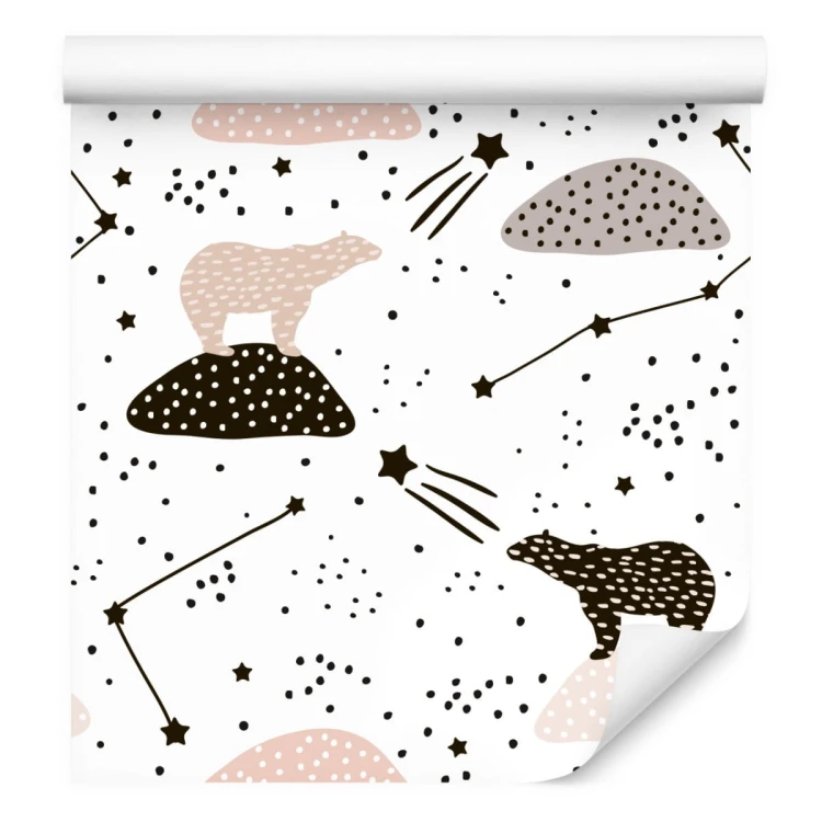 Tapeta Dla Dzieci - Niedźwiedzie I Gwiazdy