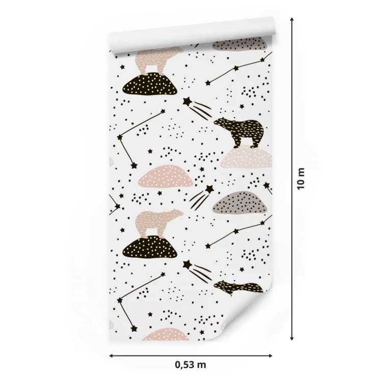 Tapeta Dla Dzieci - Niedźwiedzie I Gwiazdy