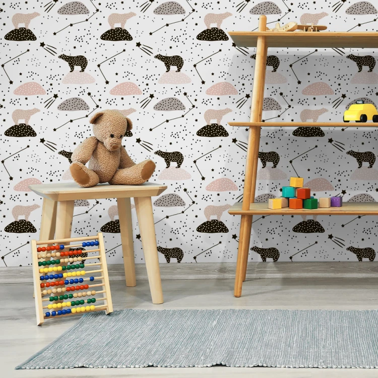 Tapeta Dla Dzieci - Niedźwiedzie I Gwiazdy