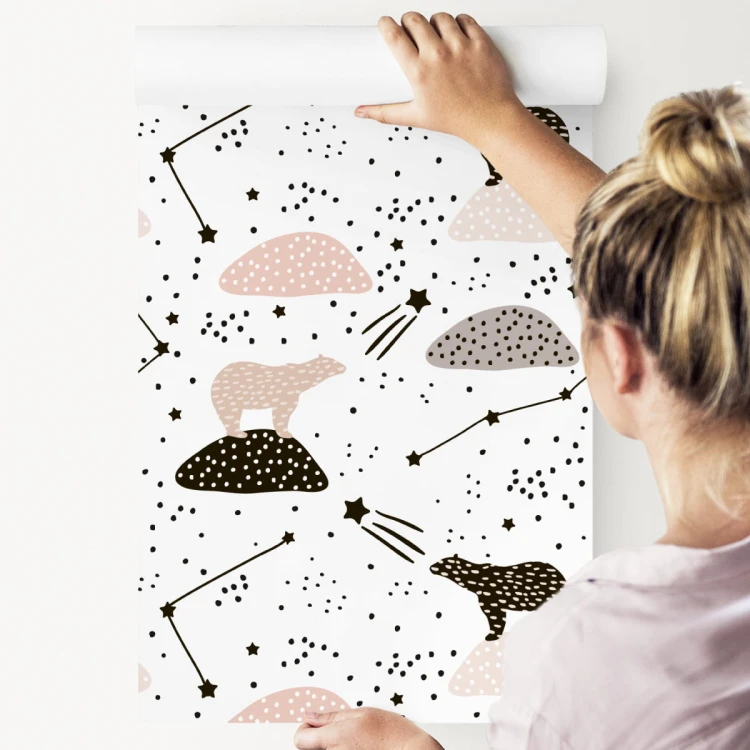 Tapeta Dla Dzieci - Niedźwiedzie I Gwiazdy