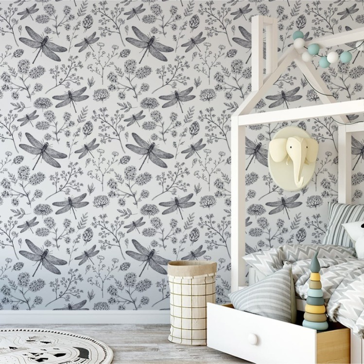 Tapeta Dla Dzieci, Motyle Rośliny Kwiaty