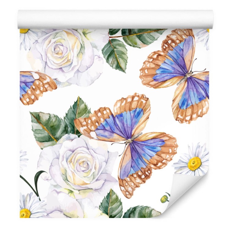 Tapeta Do Kuchni, Róże Kwiaty Zieleń Motyle Natura