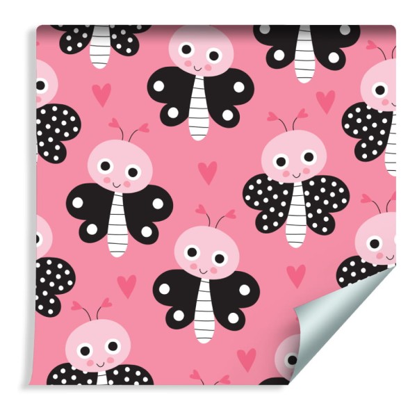 Tapeta Dla Dzieci - Motylki I Serduszka