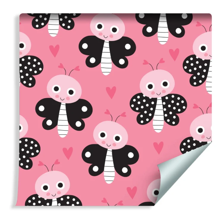 Tapeta Dla Dzieci - Motylki I Serduszka