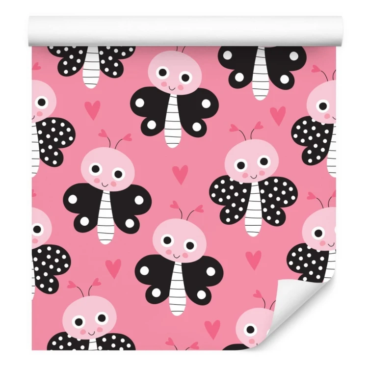 Tapeta Dla Dzieci - Motylki I Serduszka