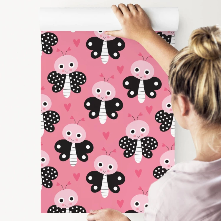 Tapeta Dla Dzieci - Motylki I Serduszka