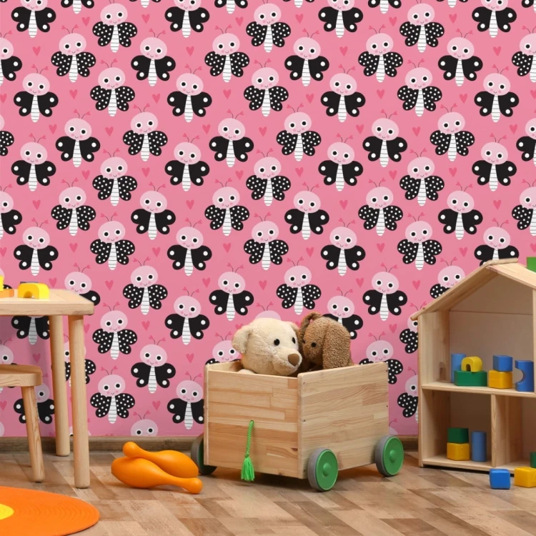 Tapeta Dla Dzieci - Motylki I Serduszka