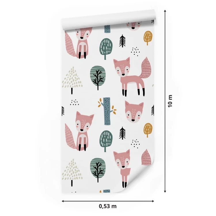 Tapeta Różowe Liski W Lesie