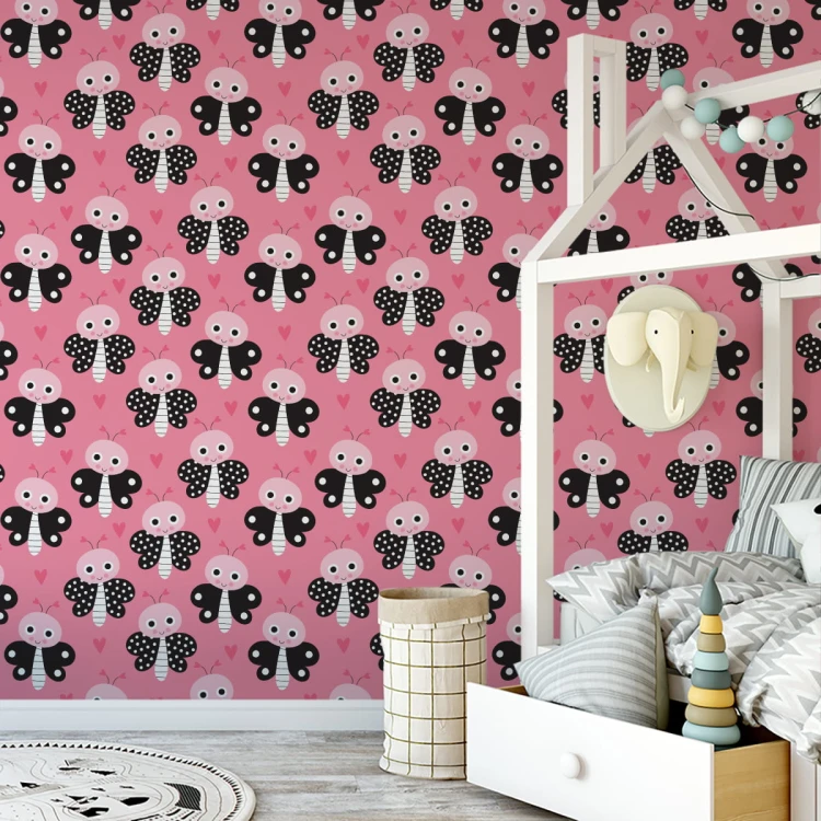 Tapeta Dla Dzieci - Motylki I Serduszka