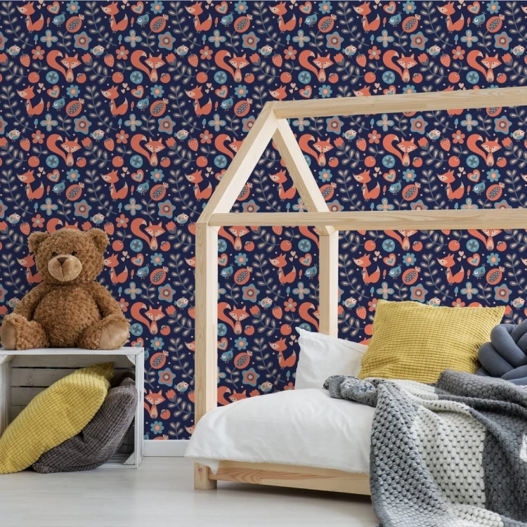 Tapeta Lisy Z Ptakami W Lesie