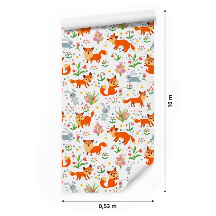 Tapeta Dla Dzieci – Lisy I Zajączki