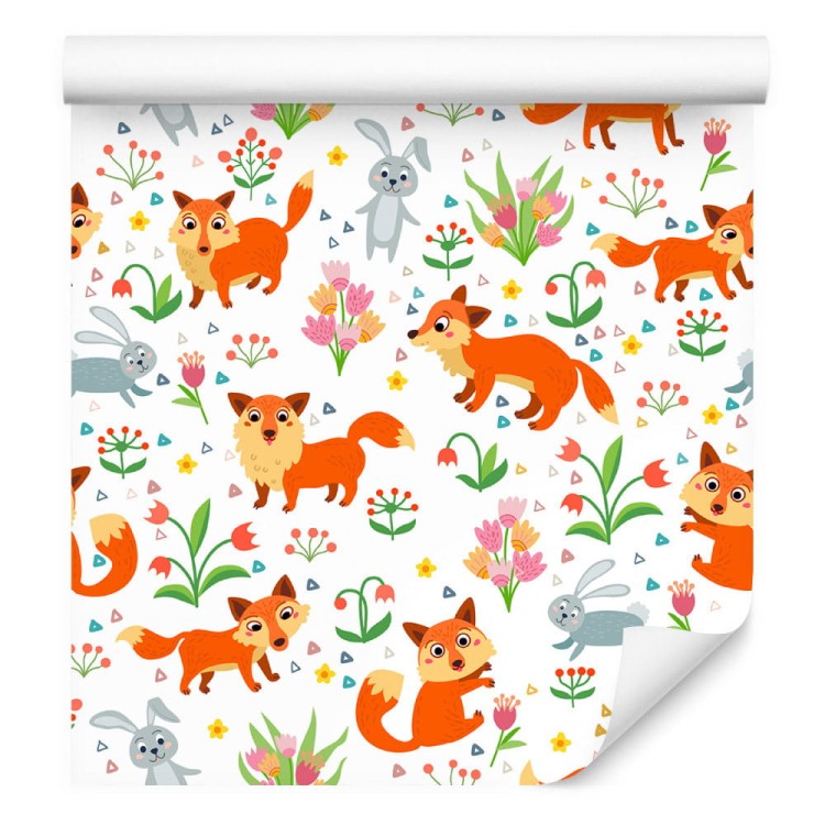 Tapeta Dla Dzieci – Lisy I Zajączki