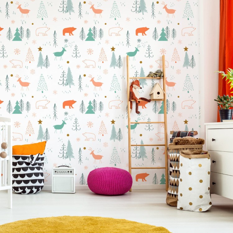 Tapeta Dla Dzieci – Niedźwiadki I Jelenie