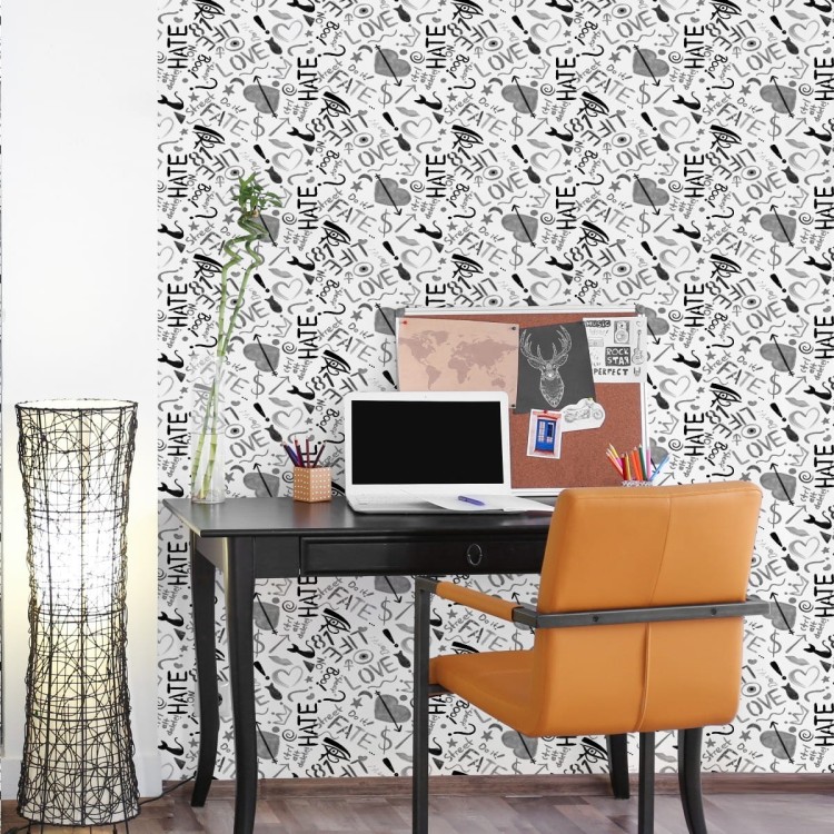 Tapeta Graffiti Z Sercami