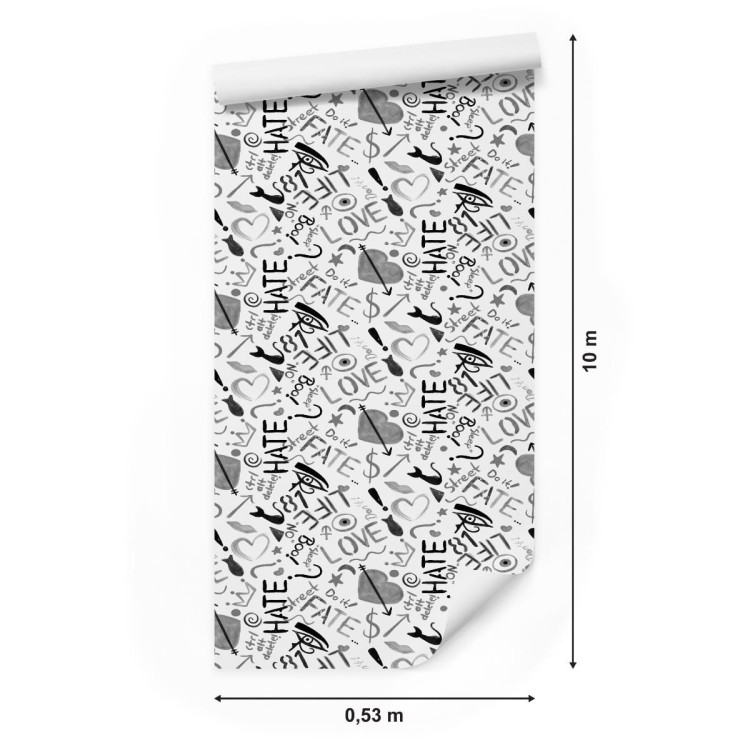 Tapeta Graffiti Z Sercami