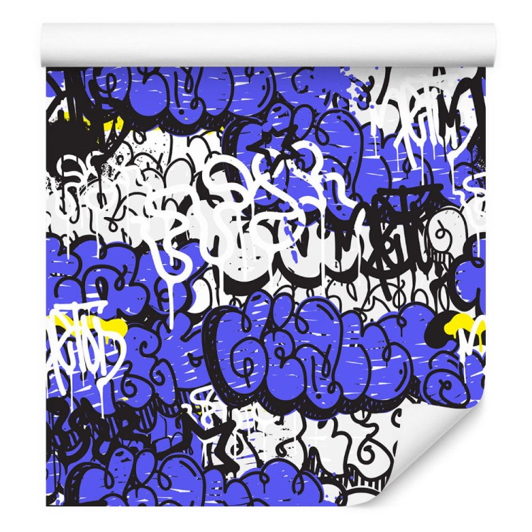 Tapeta Graffiti Z Fioletowymi Elementami