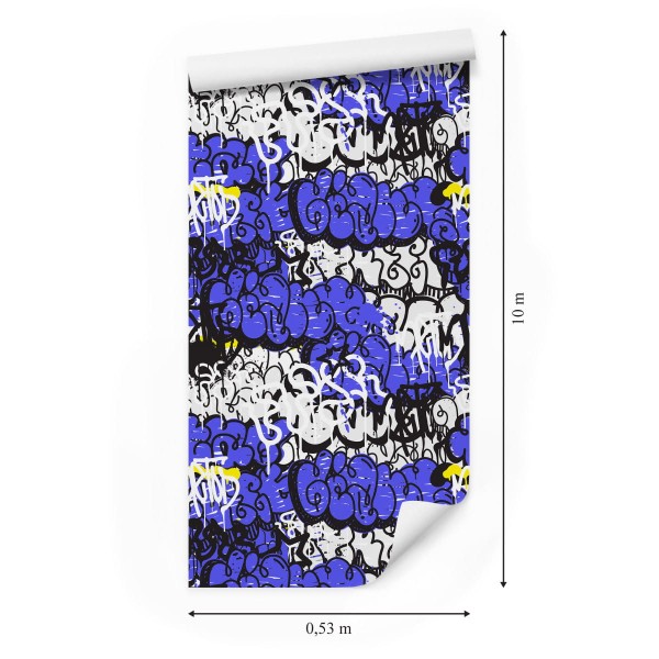 Tapeta Graffiti Z Fioletowymi Elementami