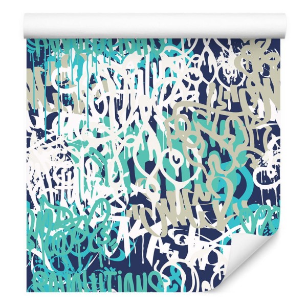 Tapeta Graffiti W Odcieniach Niebieskiego