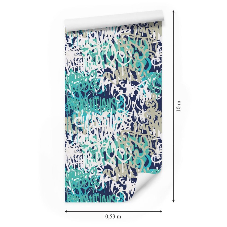 Tapeta Graffiti W Odcieniach Niebieskiego