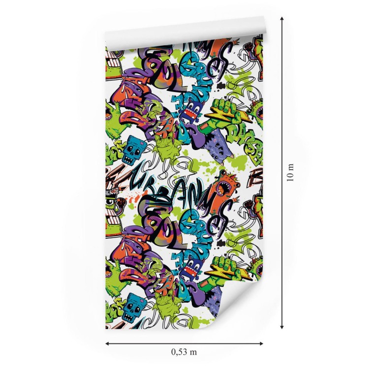 Tapeta Graffiti Z Kolorowymi Potworami