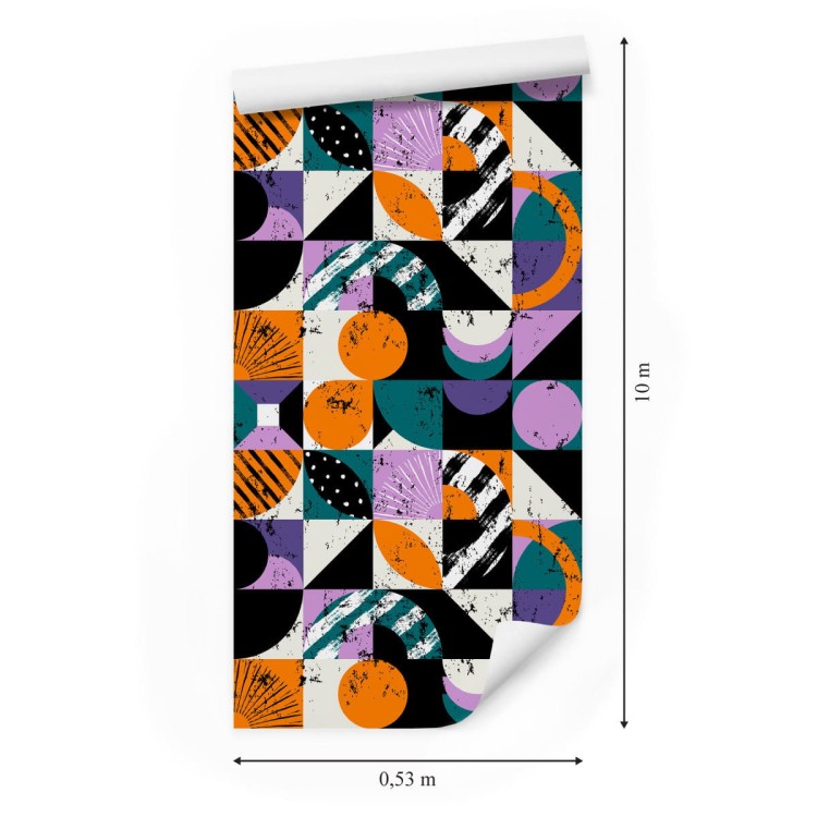 Tapeta Graffiti Z Pomarańczowymi Elementami