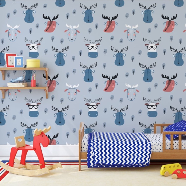 Tapeta Zwierzęta Leśne Styl Skandynawski