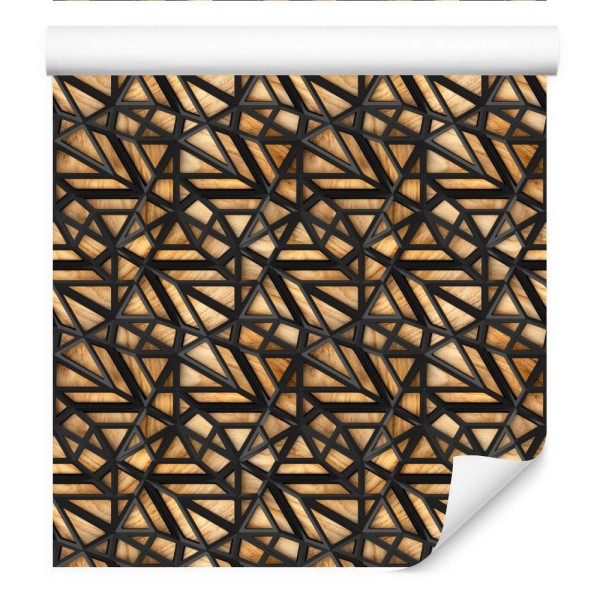 Tapeta Drewniany Wzór 3D