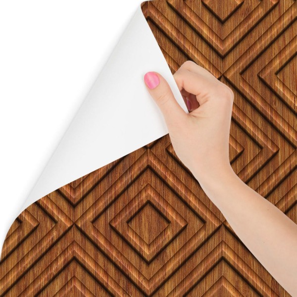 Tapeta Drewniany Wzór Geometryczny Retro