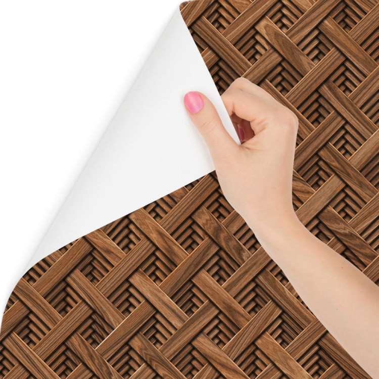 Tapeta Drewniany Wzór Geometryczny 3D