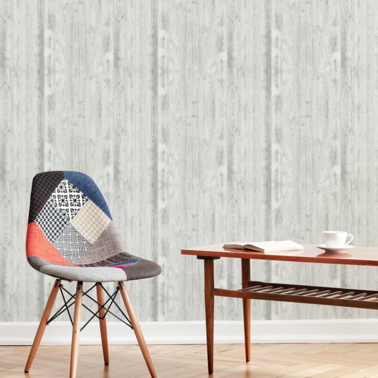 Tapeta Modne Jasne Pionowe Deski Drewniane