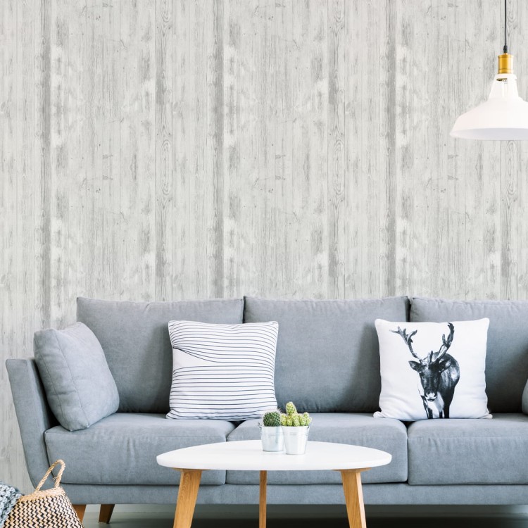 Tapeta Modne Jasne Pionowe Deski Drewniane