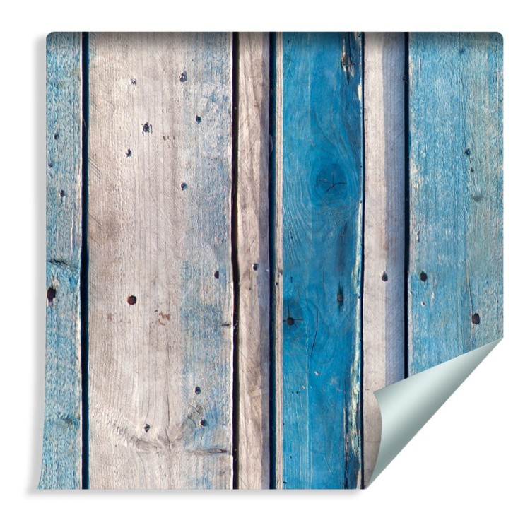 Tapeta Błękitne Drewniane Deski