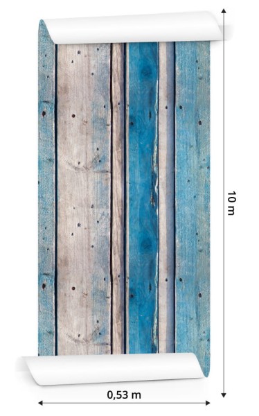 Tapeta Błękitne Drewniane Deski