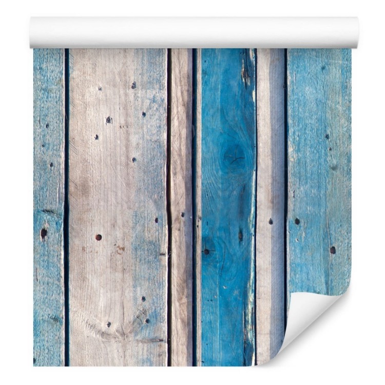 Tapeta Błękitne Drewniane Deski