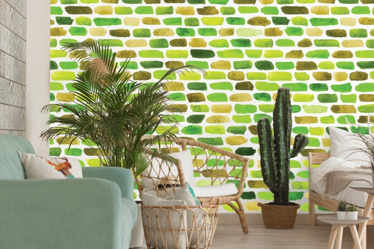 Tapeta Kolorowe Cegiełki - Akwarela