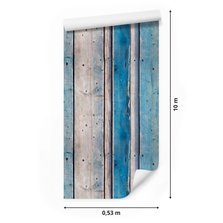 Tapeta Błękitne Drewniane Deski